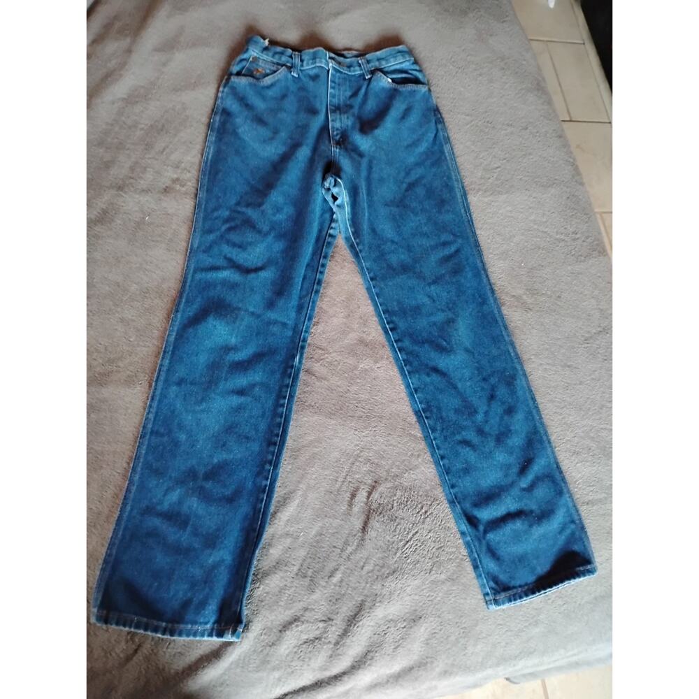 VTG 80s western Wrangler cowboy Denim Jeans High Waist Mom Straight 30x32 (12)